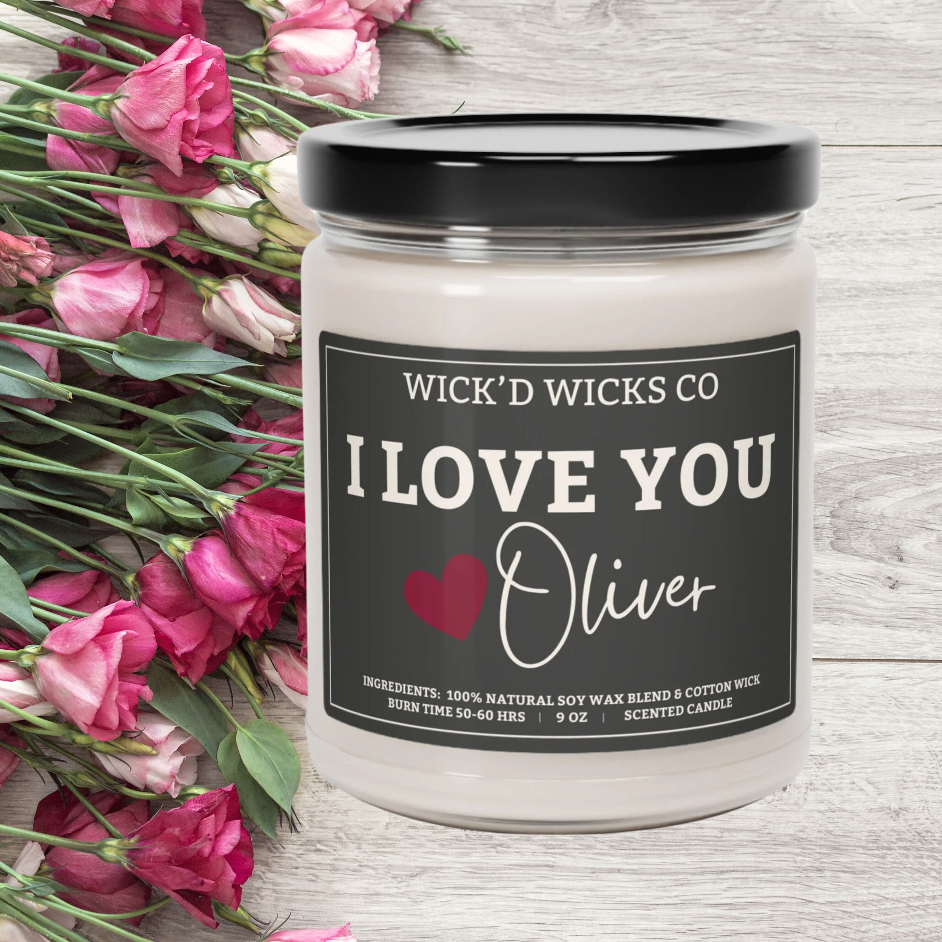 Personalized Gift Valentine Candle I Love My Girlfriend Gift Romantic