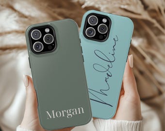 Custom Name Phone Case Magsafe iPhone 17 16 15 14 Pro Max Plus, Personalized Tech Accessory Tough Phone Pixel Galaxy Cover Gift for Her