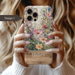 Name Phone Case Floral MagSafe - Custom Pastel Wildflower iPhone Tough Case Galaxy PC1075
