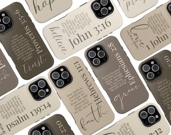 Bible Verse Christian Phone Case - Custom Dual Layer Protective Cover - Magsafe or Non-MagSafe Compatible