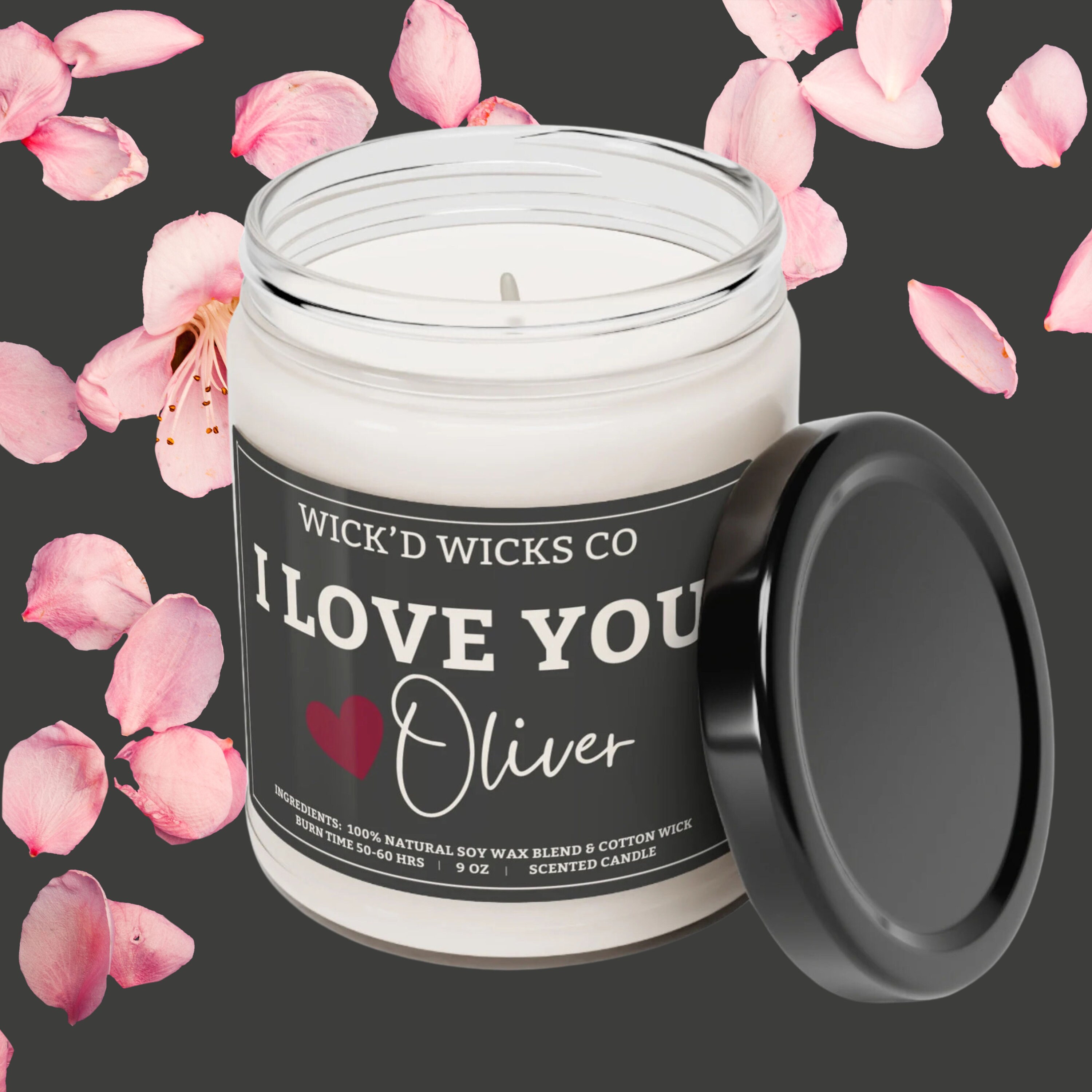 Personalized Gift Valentine Candle I Love My Girlfriend Gift Romantic