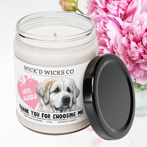 Pyrenees Dog Scented Candle Personalized Gift - Dog Mom Custom Label - Aromatherapy Candle Pet Owner Gift -  Dog Owner Candle for Gift Box