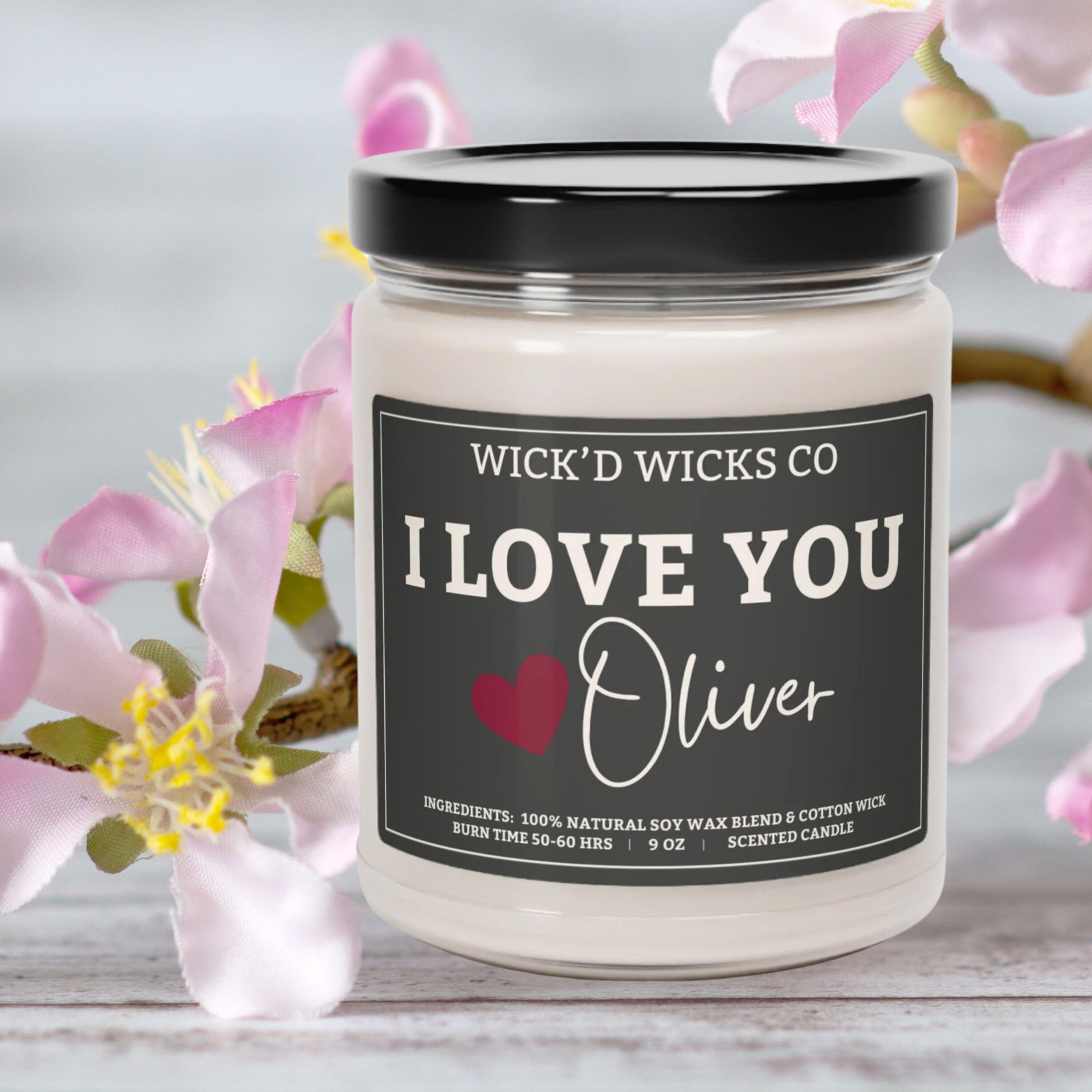 Personalized Gift Valentine Candle I Love My Girlfriend Gift Romantic
