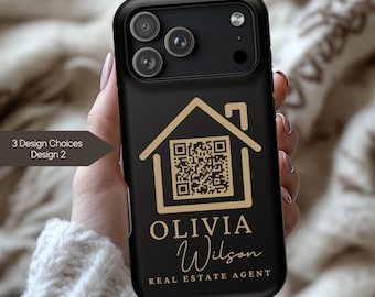 Personalized Real Estate Agent Phone Case Magsafe, Custom QR Code Marketing Gift Tough Case