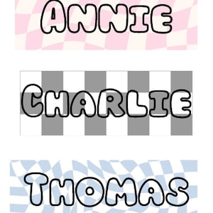 Checkered Student Name Tags for Desk/Locker/Book Bin