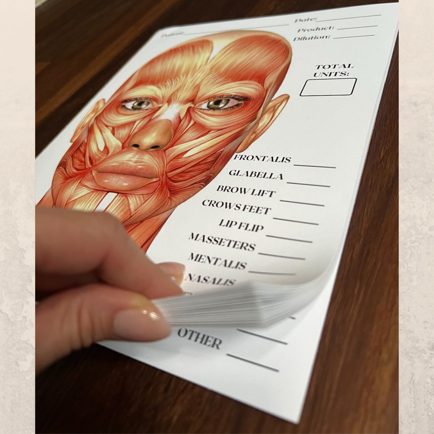 Charting Injector Face Aesthetic Injector Treatment Template Notepad Easy Tear-away Notebook ...