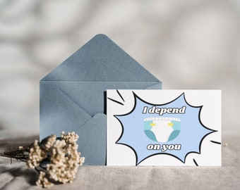 Dipendo da te, divertente biglietto di auguri medico, buono regalo medico, umorismo medico