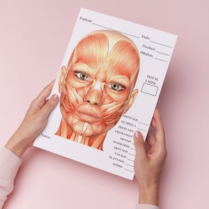Charting Injector Face Neurotoxin Treatment Template, Aesthetic Injector Template, Facial ...