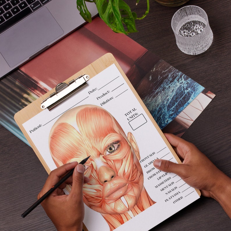 Neurotoxin Treatment Template, Aesthetic Injector Template, Facial ...