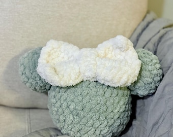 Handmade Crochet Mouse Plush Pillow | Disney Nursery Decor