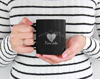 Tazas de cafe regalos, tazas de cafe para mama, tazas pareja, taza de ceramica personalizada, tazas con frases, Pura vida, corazon