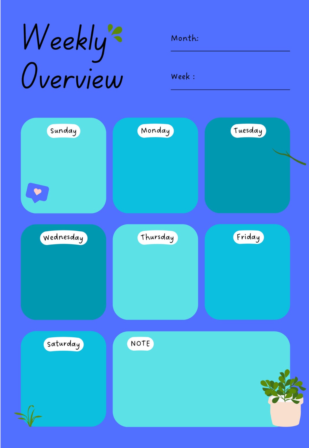 Weekly and daily planner printable and easy to use etsy