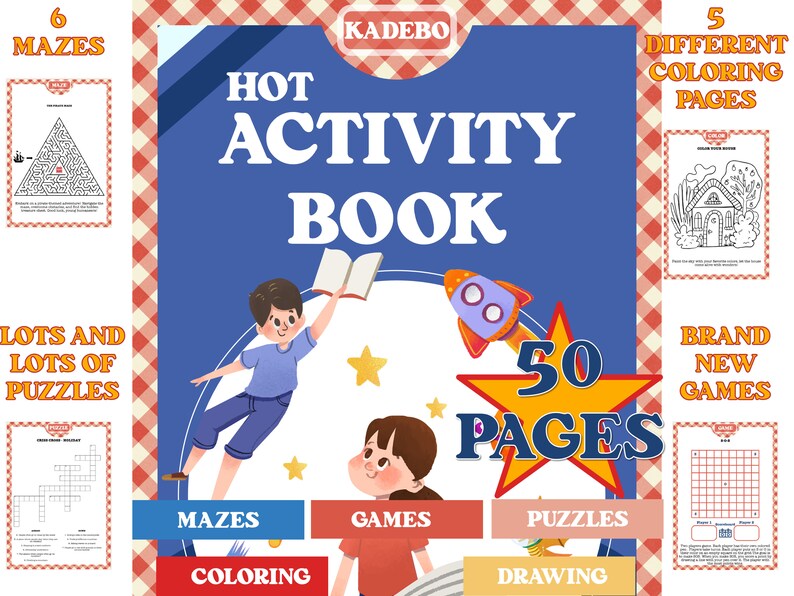 Kids Activity Book, Mazes, Puzzles, Coloring (digital Download) - HOT ...