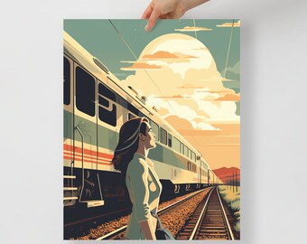 The Last Train to Nowhere: Vintage Contemporary Art Poster