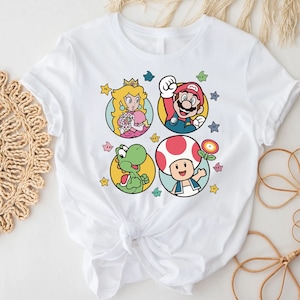 Super Mario And Friends World Shirt,Super Mario Shirt,Super Mario Nintendo Shirt, Mario Gift Shirt,Mario,Princess Peach,Yoshi,Toadette shirt