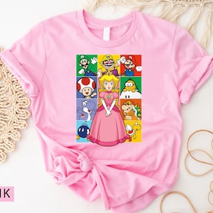 Mario and Friends Pretty Shirt,Princess Peach Shirt,Lovely Peachy Shirt,Super Mario Shirt,Super Mario Nintendo Shirt, Mario Gift Shirt