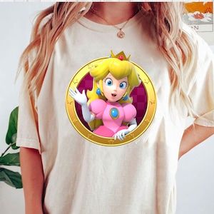 Princess Peach Star Shirt,Super Mario Princess Peach Shirt,Princess Peach Crown Shirt,Pink Princess,Super Mario Shirt,Gift For Her
