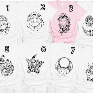Super Mario Draw Shirt,Super Mario And Friends World Shirt, Mario Nintendo Shirt, Mario Gift Shirt,Mario,Peach,Daisy,Yoshi,Toadette shirt