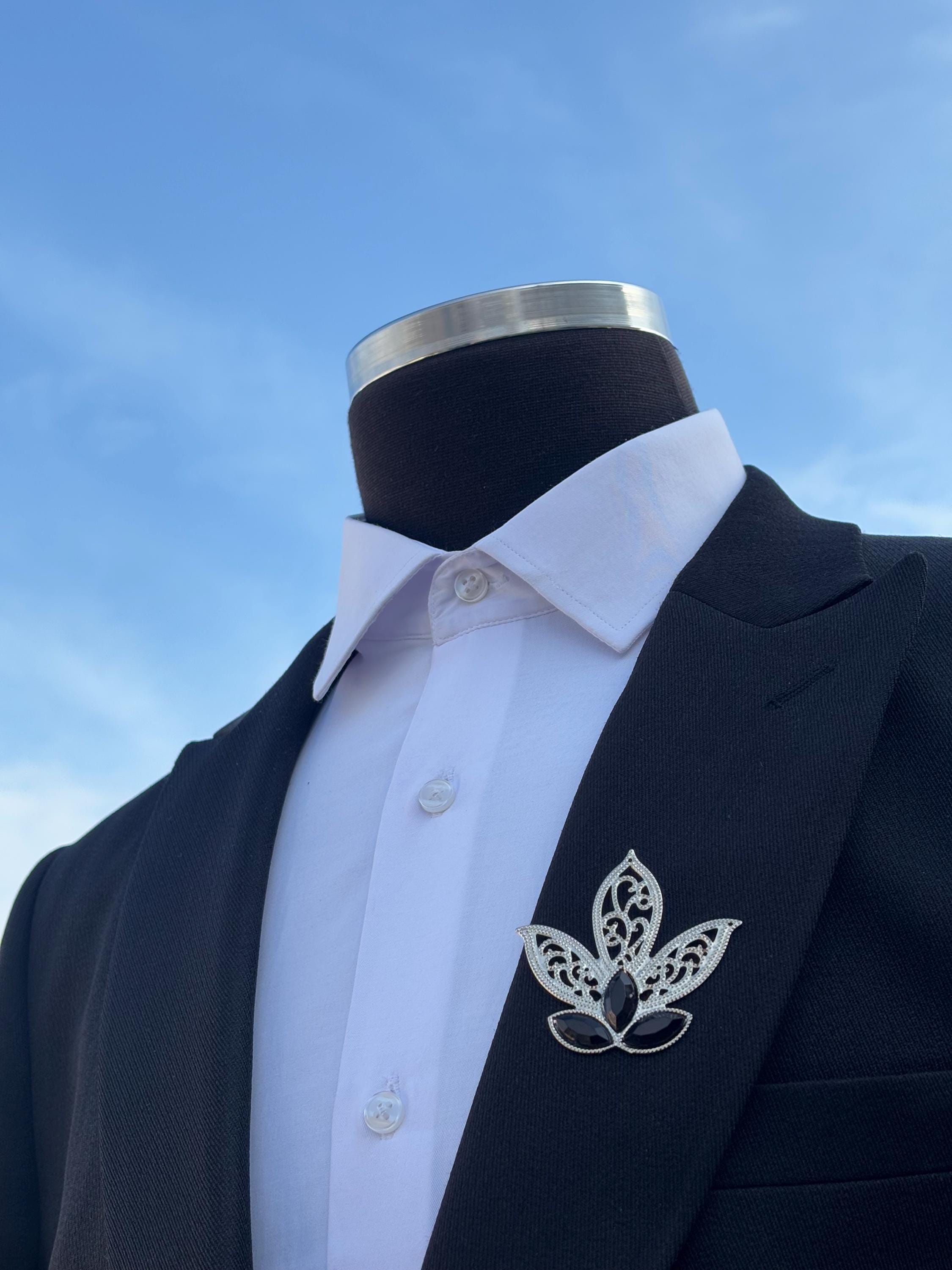 Spilla Fiori Rossi - Elegante e Chic Spilla per Sciarpa o Giacca co