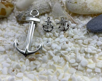 Silver Anchor Tie Clip: Nautical Stainless Steel Tie Bar