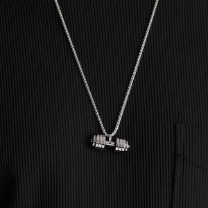 Dumbbell, Dumbbell Necklace, The Best Gift, Steel Necklace, Stainless Steel Necklace, Handmade Anchor Chain Necklace,  Silver Necklace