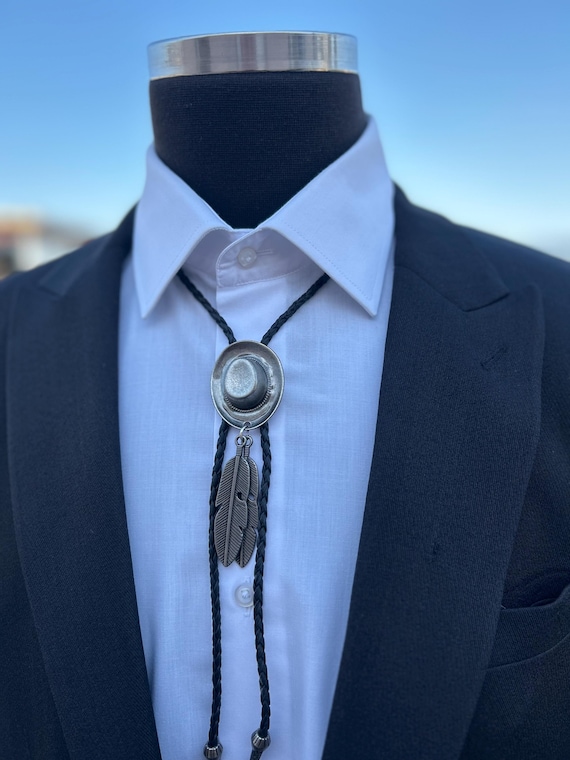 Cravatte Bolo In Pelle Vintage - 2 Pezzi Regolabili Con Fibbia Scorrevole Per Costumi Cowboy - Foto 7