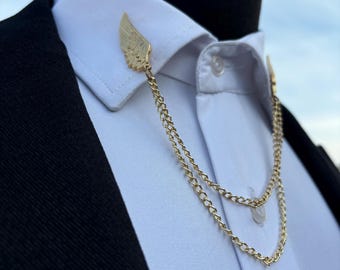 Wing, Collar Bar, Shirt Collar Clipsc, Men&#39;s Collar Tie Bar, Shirt Mens Accesories, Man Wedding Accesorry, Gifts For Men, Brooch, Bird Wing