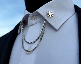 Collar Bar, Shirt Collar Clipsc, Men&#39;s Collar Tie Bar, Shirt Mens Accesories, Man Wedding Accesorry, Gifts For Men, Brooch