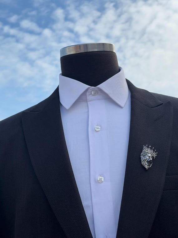 Knighthood Distintivo in Oro con Aquila incoronata a Stella e Smalto Rosso con Dettaglio Spilla Distintivo Cappotto Abito Regalo di Nozze Camicia da Festa Collare Accessori Spilla per Uomo