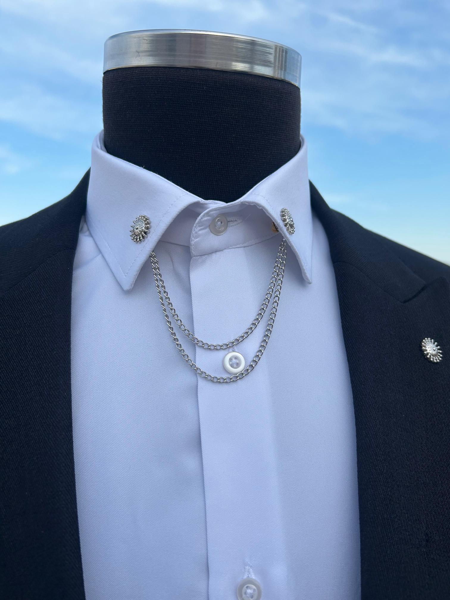 Alberto Danelli Camicia da ragazzo con cravatta coordinata e fazzoletto