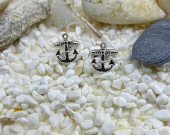 Boutons De Manchette (cufflinks) Style Ancre Marine - Finition Argentée - Occasion (état Utilisé)