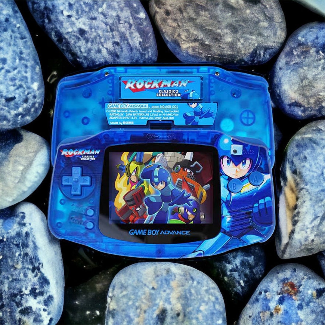 Gameboy Sp Mega Man Shell Premium Mega Man GBA: IPS Screen & Custom Shell W/ Box Blue - Etsy
