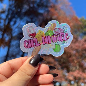 Mädchen Lustiges Abendessen Girly Aufkleber Wasserfester Aufkleber, Werkzeugkasten, Telefonhülle, Notebook, Becher, Laptop Aufkleber Geschenk für Mädchen