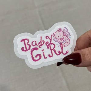 Baby Mädchen Vinyl Aufkleber - Y2K - Trendiger Buchliebhaber Aufkleber - Niedliche Ästhetik für Leser, Laptops, Journals und Wasserflaschen