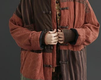 Vintage Patchwork Cotton Winter Coat - Boho Outerwear