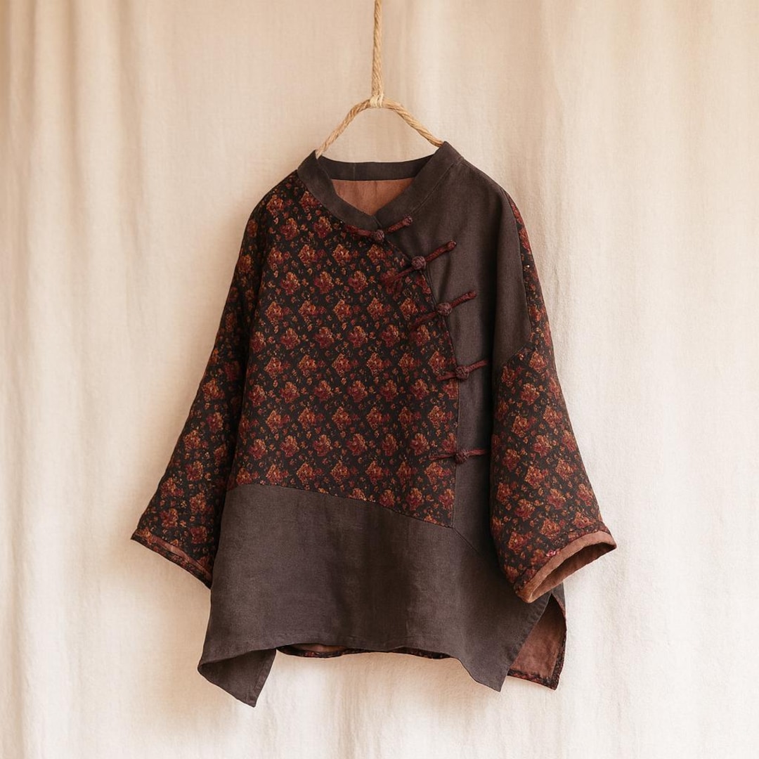 Spring Summer Loose Retro Linen Blouse main image 1
