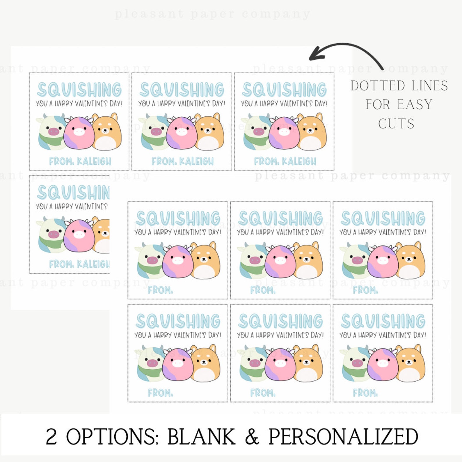 Printable Kids Classroom Squishmallow Valentine Card, Printable Squish ...