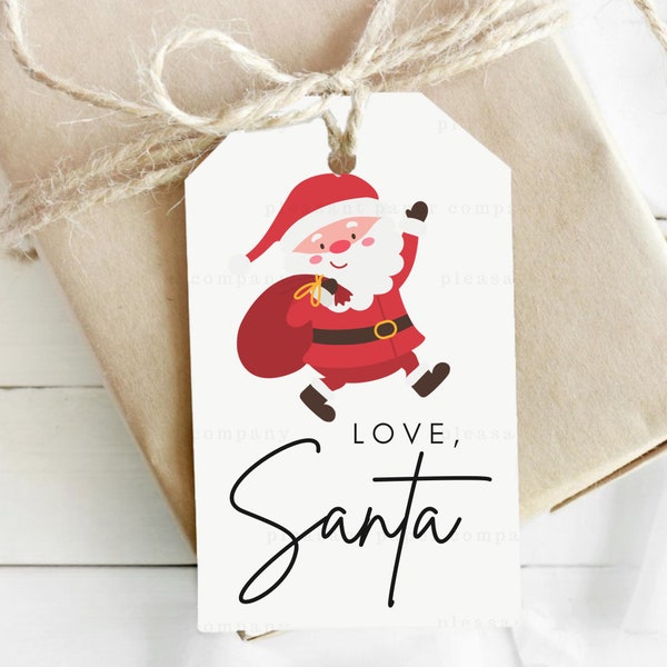 Printable Santa Gift Tag, From Santa Gift Tag, Love Santa Gift Tag, Santa Tag, Christmas Eve Santa Tag, Instant Download, Digital Download