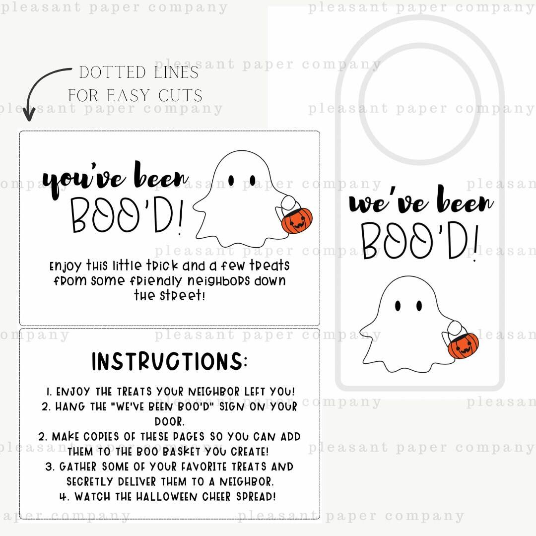 Neighbor Boo Basket Printable, You've Been Boo'd Printable, You've