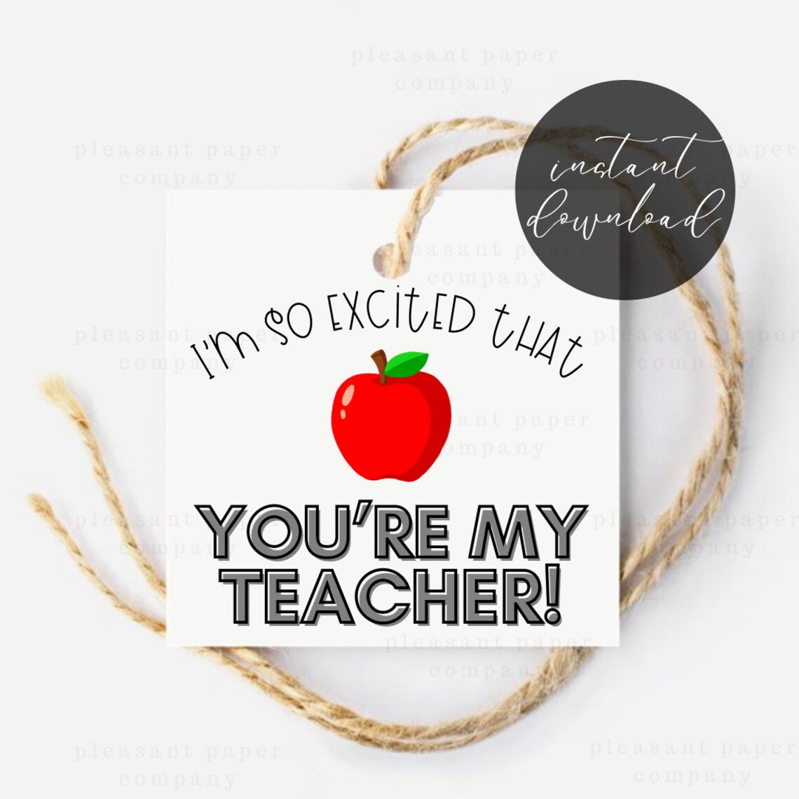 Welcome Back to School Apple Gift Tag (instant Download) - Etsy