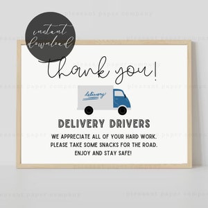Printable Delivery Driver Thank You Sign, 8x10 Delivery Driver Snack Sign, Take A Treat Sign, Delivery Driver Sign, Instant Download