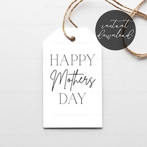 Etiqueta de regalo para el Día de la Madre, etiqueta minimalista imprimible para el Día de la Madre, etiqueta colgante para el Día de la Madre, etiqueta de regalo para mamá, descarga instantánea