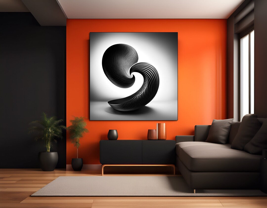 Black and White Wall Art, Abstract Printable Wall Art. Modern Math Art