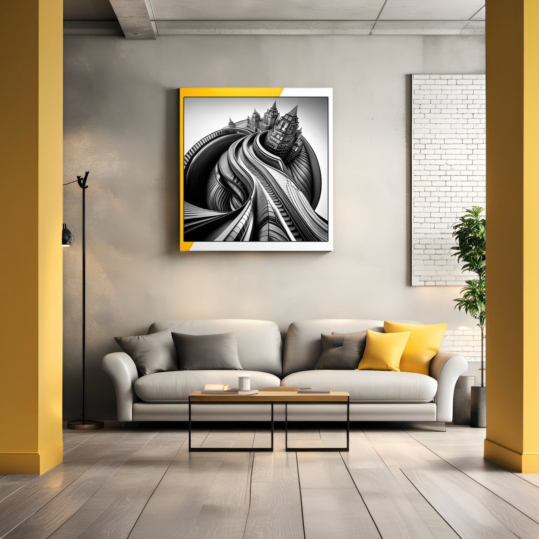 Black and White Wall Art, Abstract Printable Wall Art. Modern Math Art