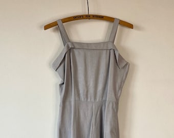Simple Grey Linen Vintage Dress