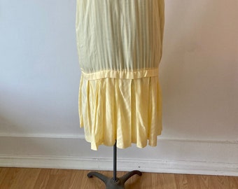 Light Yellow Vintage Drop Waist Sack Dress