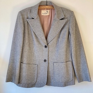 Vintage Grey Tweed Wool Blazer