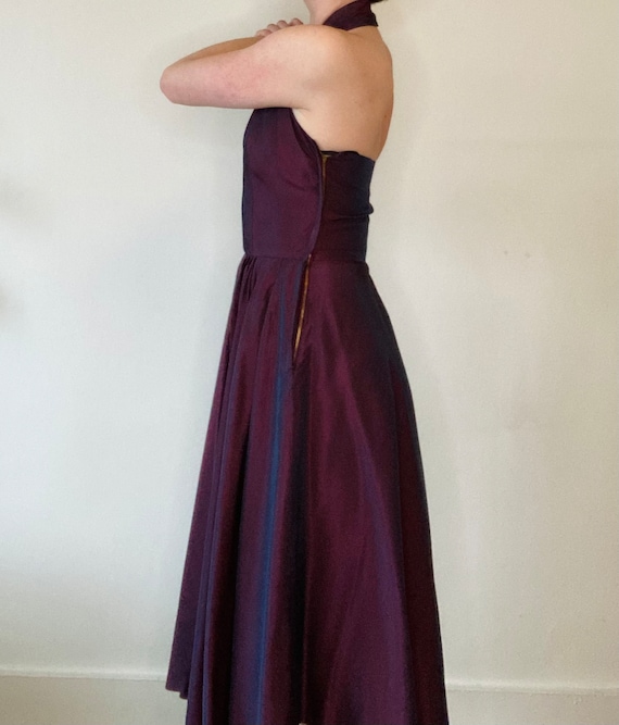 1950/60s Burgundy Halter Evening Gown - image 2