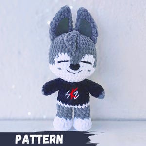 Crochet amigurumi pattern - Wolf Chan (SKZOO) (EN, RU)