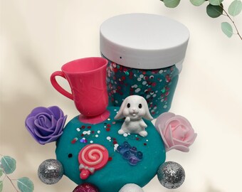 Bunny Tea Party, Tea Party Playdough, Bunny Playdough Jar, Tea Party Playdough, Tea Party Fun